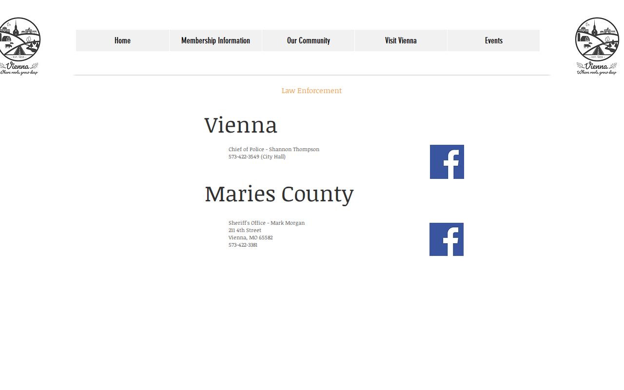 Vienna law-enforcement reference page with city police information